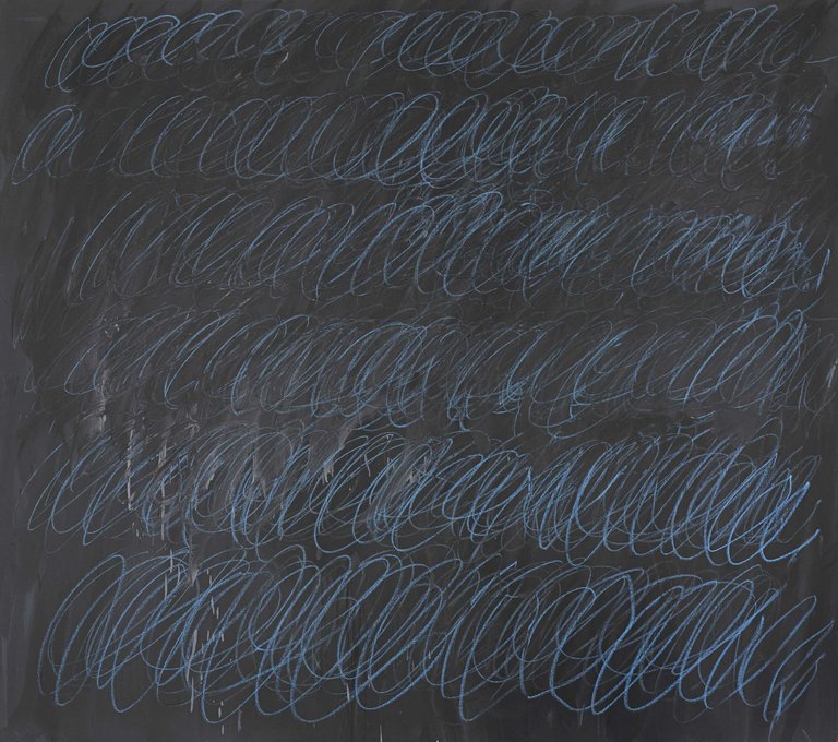 Cy Twombly / Bez názvu (New York) / 1968 / kombinovaná technika na plátně / 152,4 x 173 cm / Sotheby´s New York 11.5.2016 / 36 650 000 USD