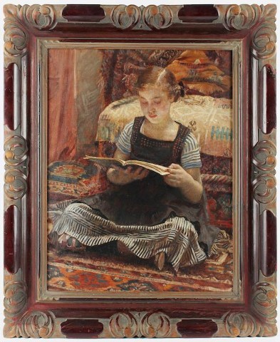 Vlaho Bukovac: Čtenářka, 1911 olej na plátně, 53,5 x 42,5 cm, cena: 1 800 000 Kč