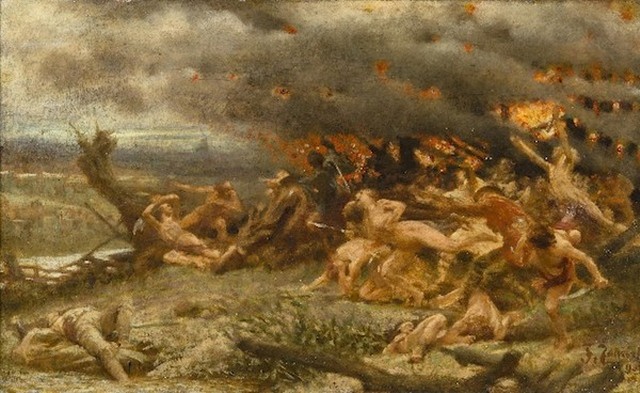 František Ženíšek: Záhuba adamitů, 1903 olej na plátně, 45 x 73 cm, cena: 264 000 Kč