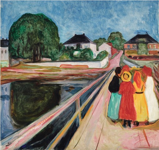 Edvard Munch: Pikene på broen (Dívky na mostě), 1902 olej na plátně / 101 x 102.5 cm cena: 54 487 500 USD Sotheby's New York, 14. 11. 2016