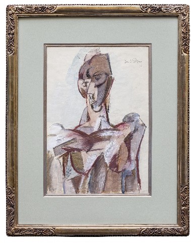 Emil Filla: Polopostava ženy, 1912 kombinovaná technika na papíře, 59,8 x 43,3 cm cena: 9 936 000 Kč