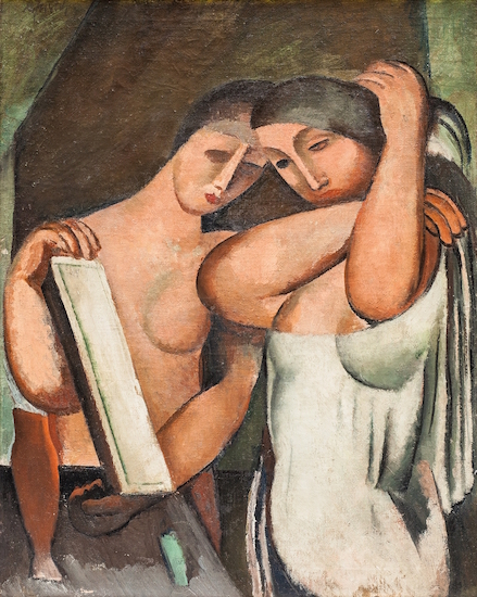 Alfréd Justitz: Dvě ženy před zrcadlem, 1923