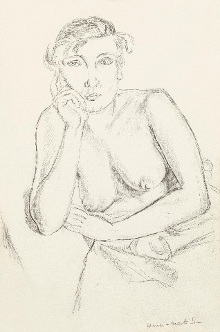 Henri Matisse:	Nu en buste / 1919	 tužka na papíře	 / 43,2 x 26,7 cm	 cena: 1 987 200 Kč / European Arts 15. 5. 2016