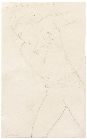 Amedeo Modigliani: Matamore / 1915	 tužka na papíře / 43,3 x 26,5 cm	 cena: 2 173 500 Kč / European Arts 15. 5. 2016