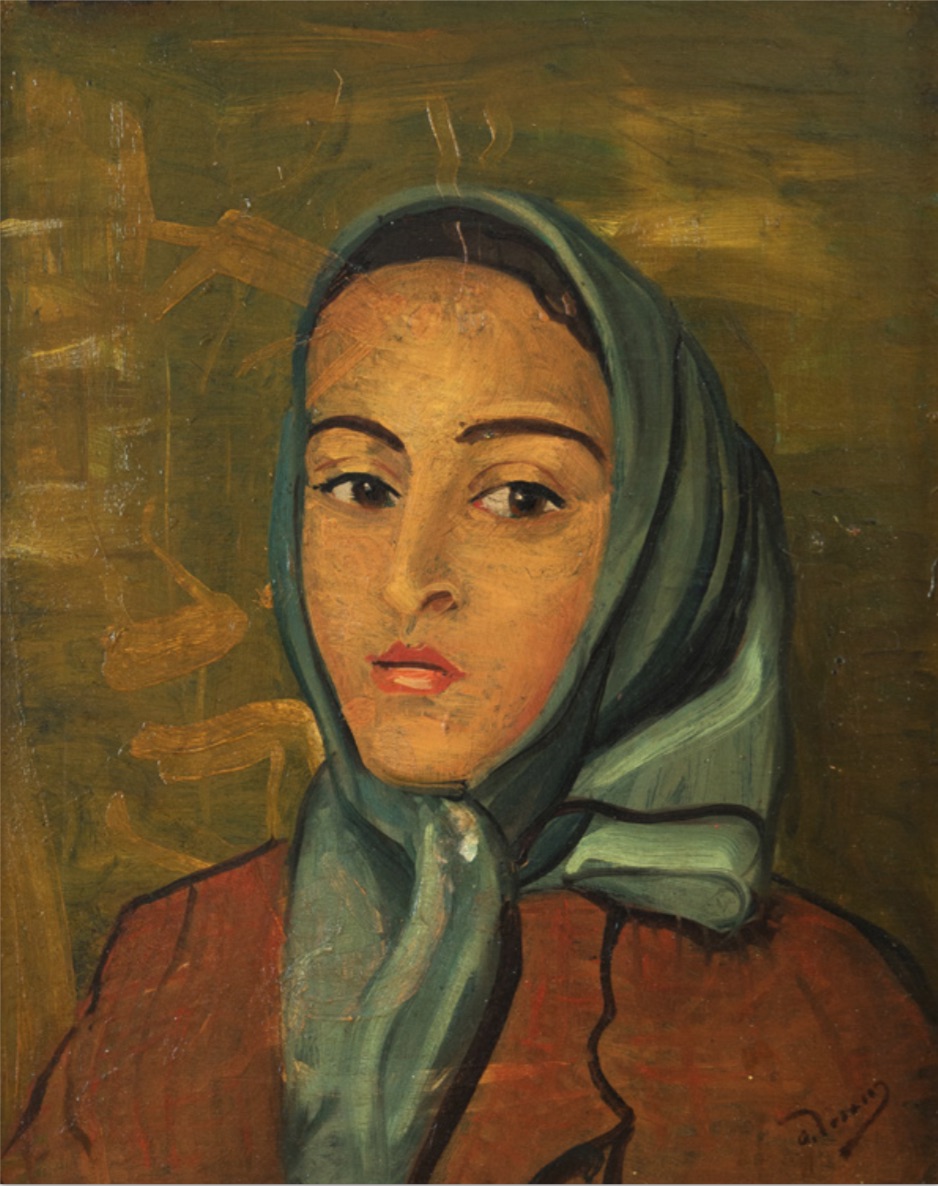 André Derain: Potrét Genevieve, 1938-39,  olej na plátně, 41,9 x 33,5 cm, dosažená cena: 671 000 Kč 