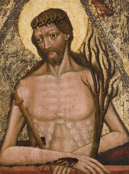 Bolestný Kristus, kol. r. 1440 tempera, 50 x 37.5 cm vyvolávací cena: 1 200 000 Kč (+20% provize)