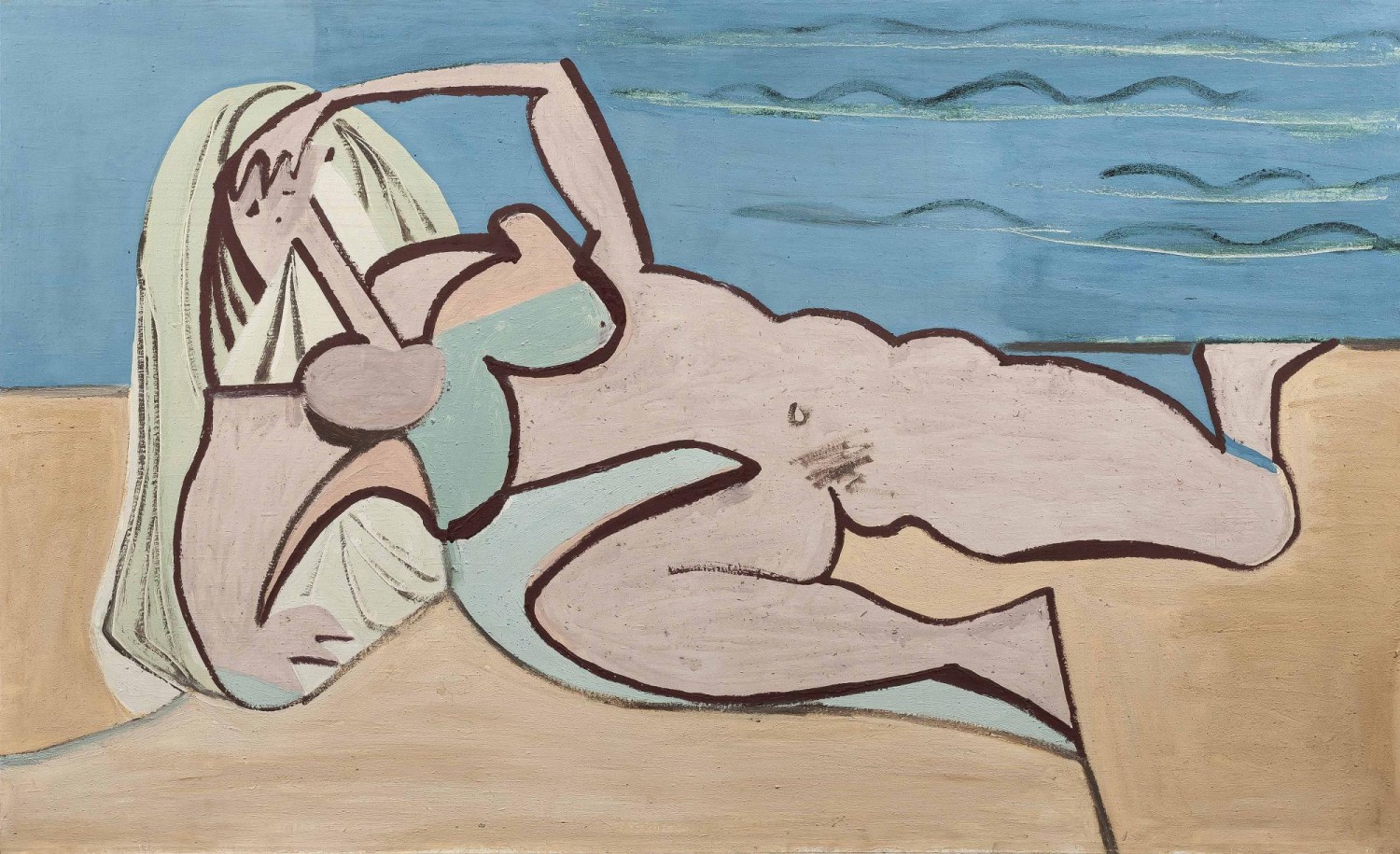 Emil Filla: Žena na pláži, 1932-33 tempera a olej na plátně, 89 cm x 144 cm dosažená cena: 11 760 000 Kč