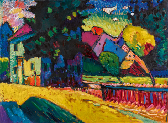 Wassily Kandinsky: Murnau - Krajina se zeleným domem, 1909