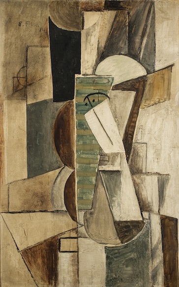 Emil Filla: Hlava muže v cylindru, 1914,