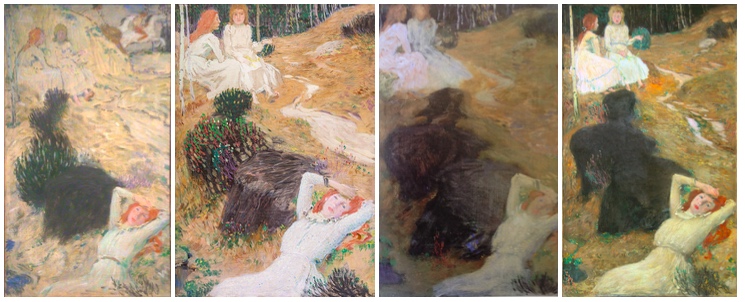 Jan Priester: Tři dívky v lese, 1905–06