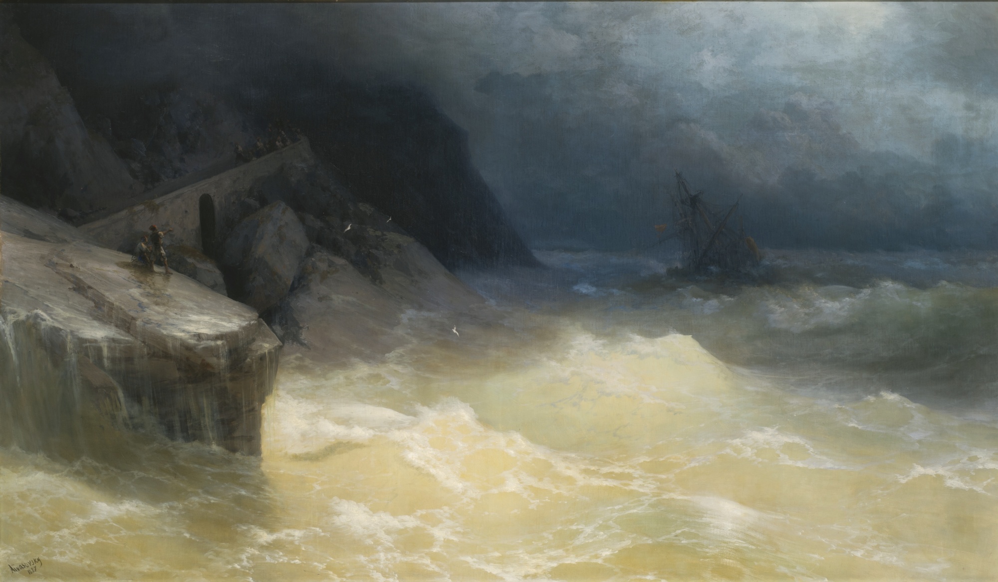 Ivan Konstantinovič Ajvazovskij: Ztroskotání u černomořského pobřeží, 1887