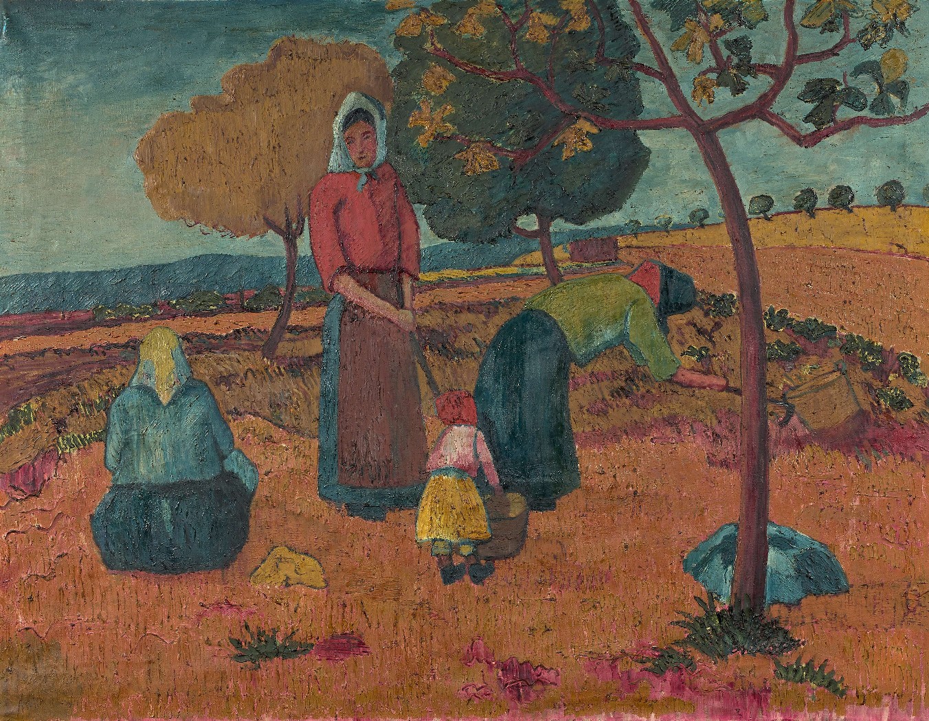 Otakar Kubín: Sklizeň brambor, asi 1909-10 olej na plátně, 110 x 144,5 cm  odhadní cena: 40 - 60 000 € (+ provize a další poplatky) 
