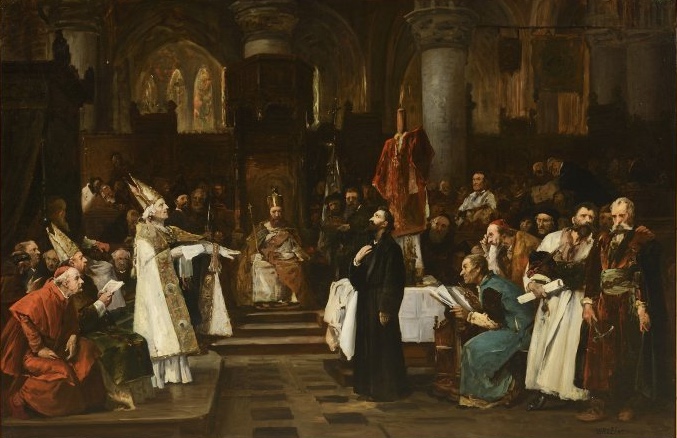 Václav Brožík: Mistr Jan Hus na koncilu kostnickém, před 1883