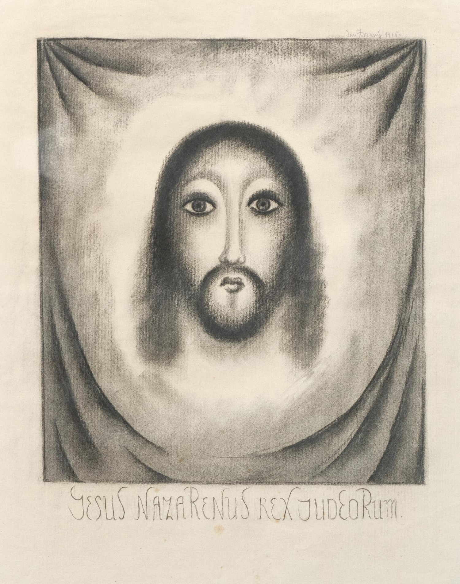 Jan Zrzavý: Kristus (Roucho sv. Veroniky), 1915 uhel na papíře, 41 x 33 cm European Arts 20. 5. 2018  dosažená cena: 204 600 Kč