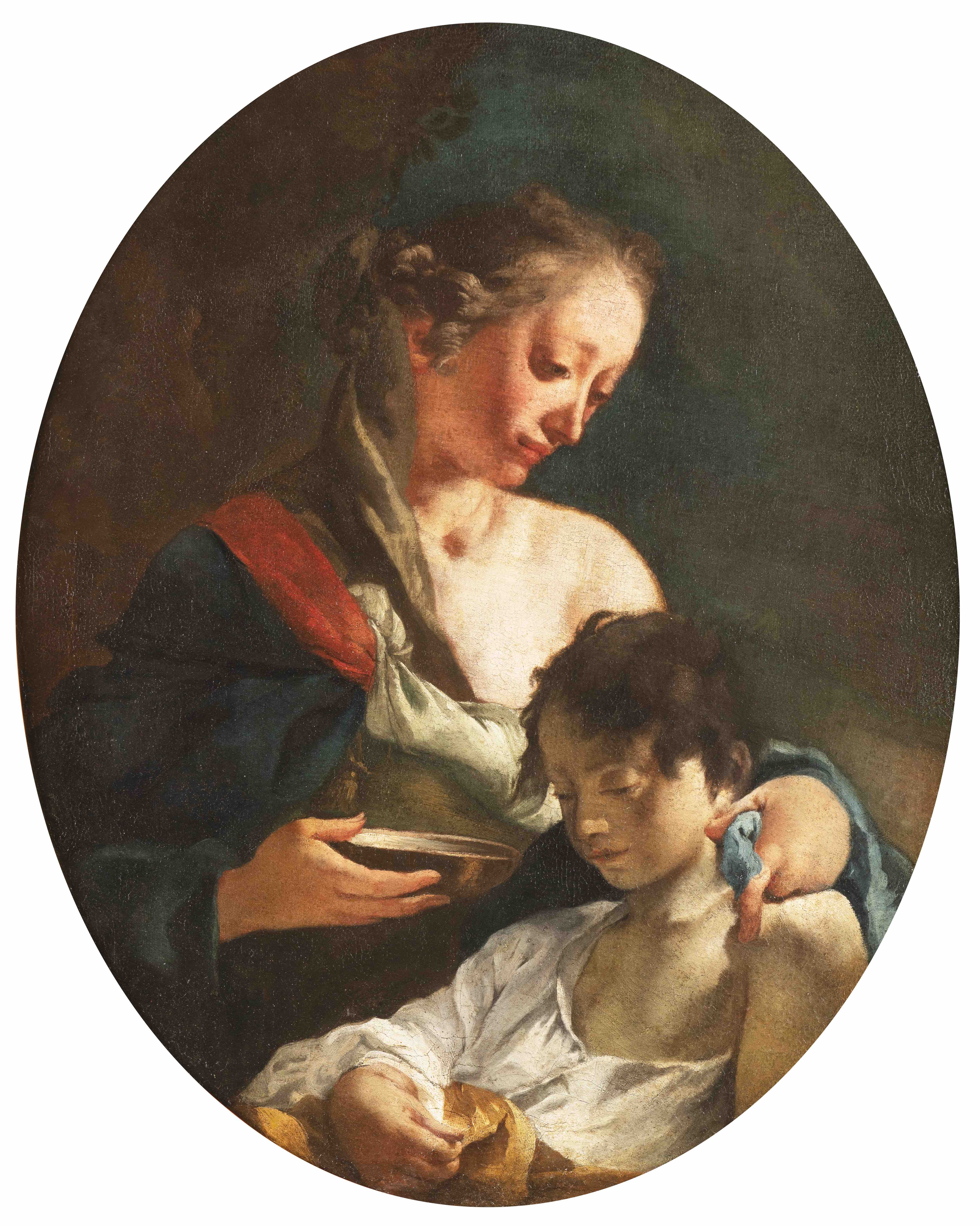 Giovanni Battista Tiepolo: Hagar a Izmael, asi 1730-1732 olej na plátně, 96 x 76 cm vyvolávací cena: 1 400 000 Kč (+ 24% provize) Arcimboldo 14. 9. 2019