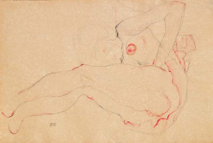 Egon Schiele: Žena ležící na boku, 1912
