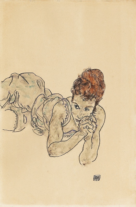Egon Schiele: Odpočívající žena, 1917,