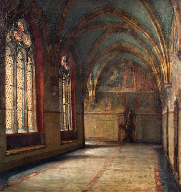Oldřich Blažíček: Křížová chodba v Emauzském klášteře, 1913