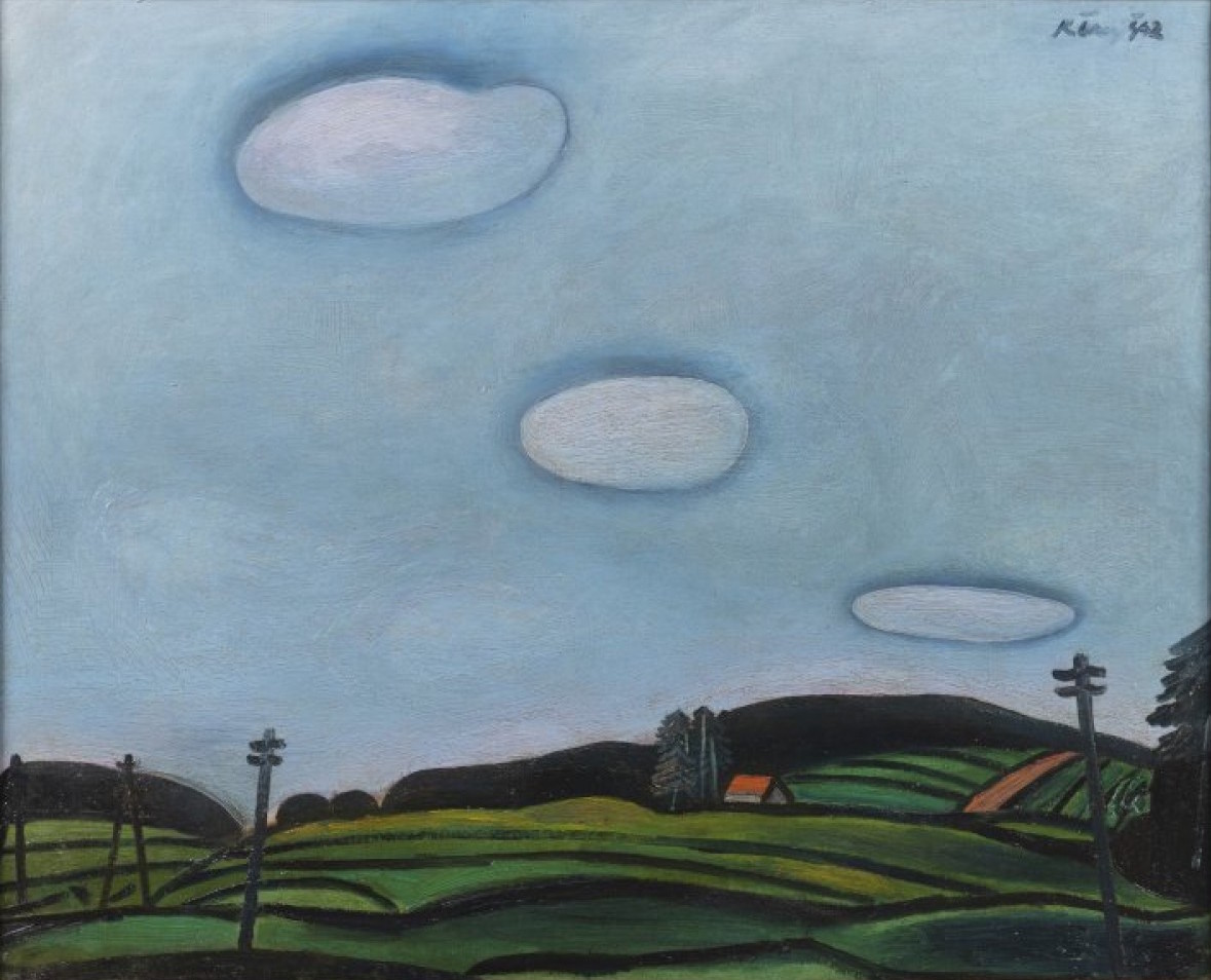Karel Černý: Jihočeská krajina, 1942, olej na plátně, 69 x 84,5 cm, vyvolávací cena: 850 000 Kč (+ 24% provize), Arthouse Hejtmánek 7. 7. 2020