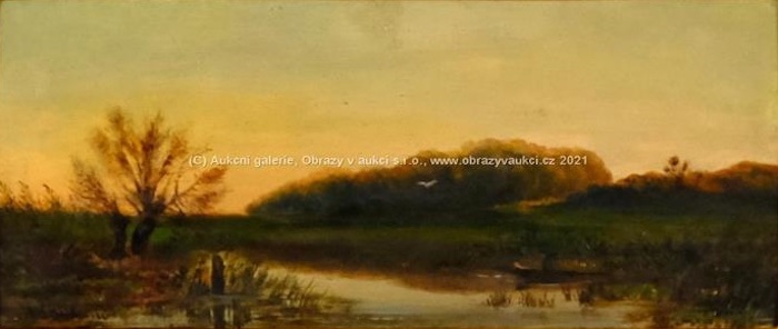 Antonín Chittussi: Západ slunce u rybníka