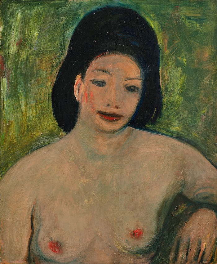 Georges Kars: Ženská busta na zeleném pozadí