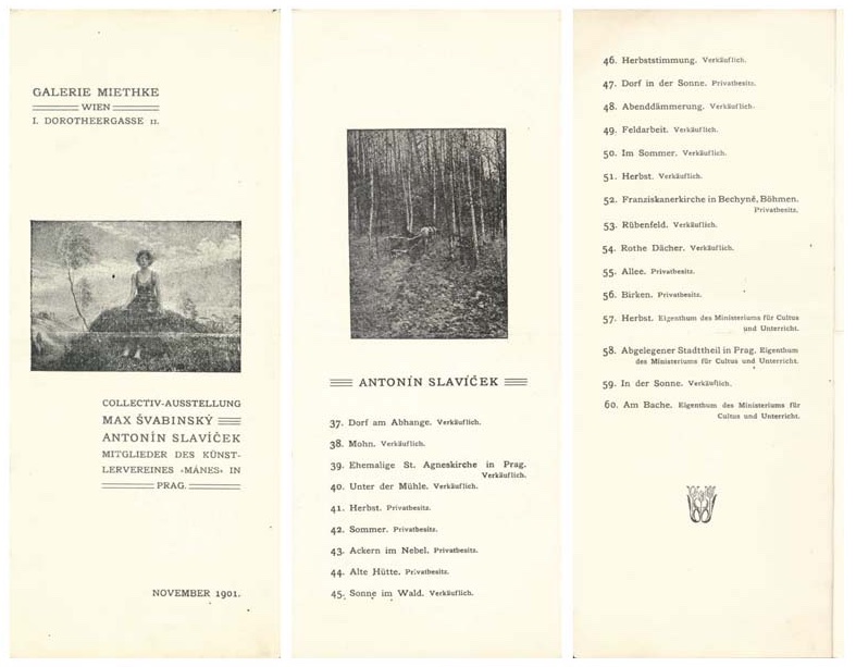 Katalog výstavy v Galerii Miethke ve Vídni, 1901