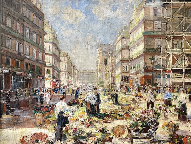 Georgij Alexandrovič Lapšin: Pařížský trh za slunečního dne, 1913