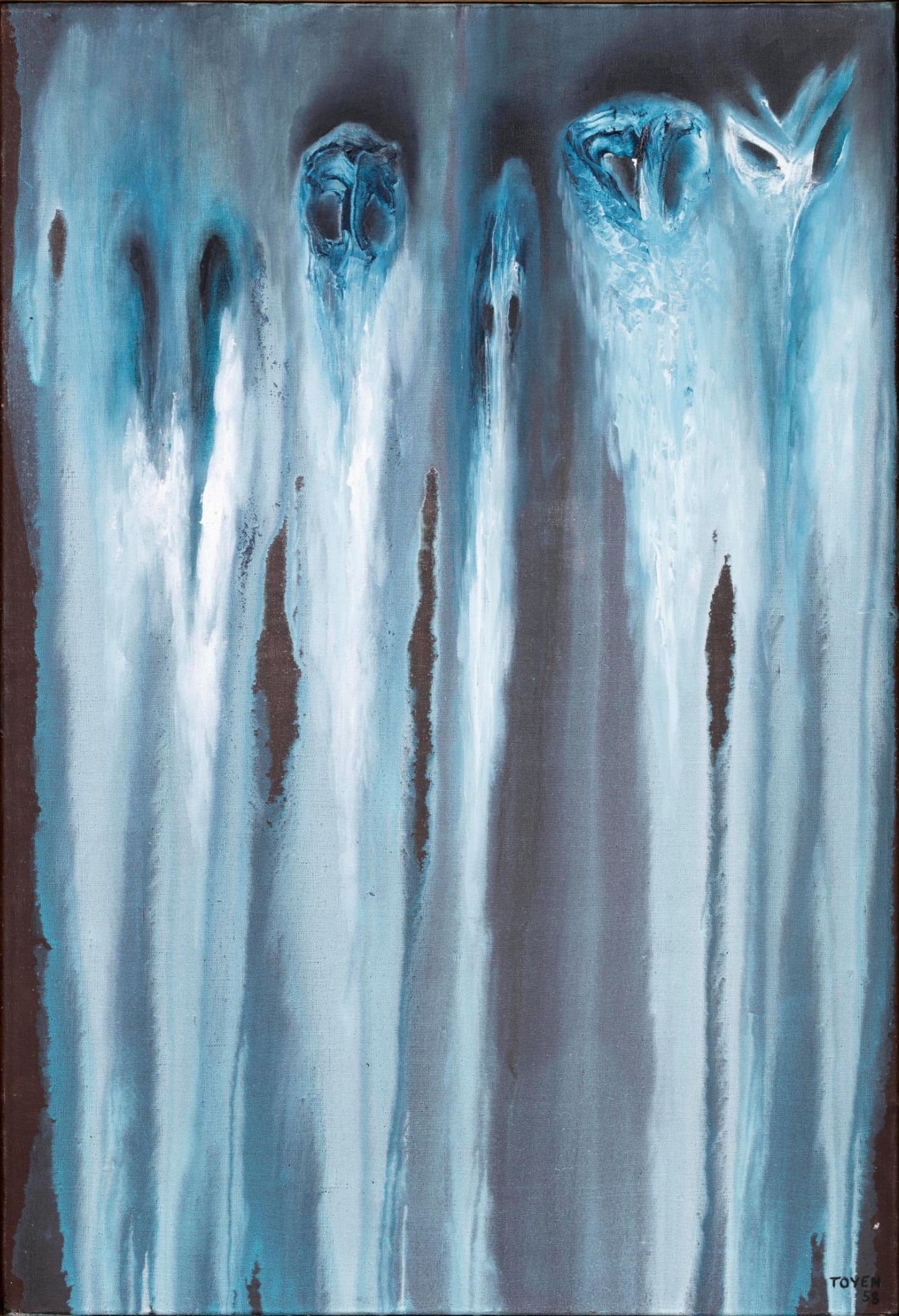 Toyen: Dýchání spánku, 1958, olej na plátně, 65,5 x 46 cm,  vyvolávací cena: 8 000 000 Kč (+ 21% provize), Adolf Loos Apartment and Gallery 27. 11. 2021