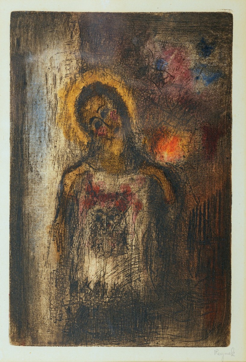 Bohuslav Reynek: Veronika IV, lept s monotypem na papíře, 23,8 x 15,8 cm, vyvolávací cena: 150 000 Kč (+ 20% provize), Galerie Goltzova tvrz 30. 11. 2021