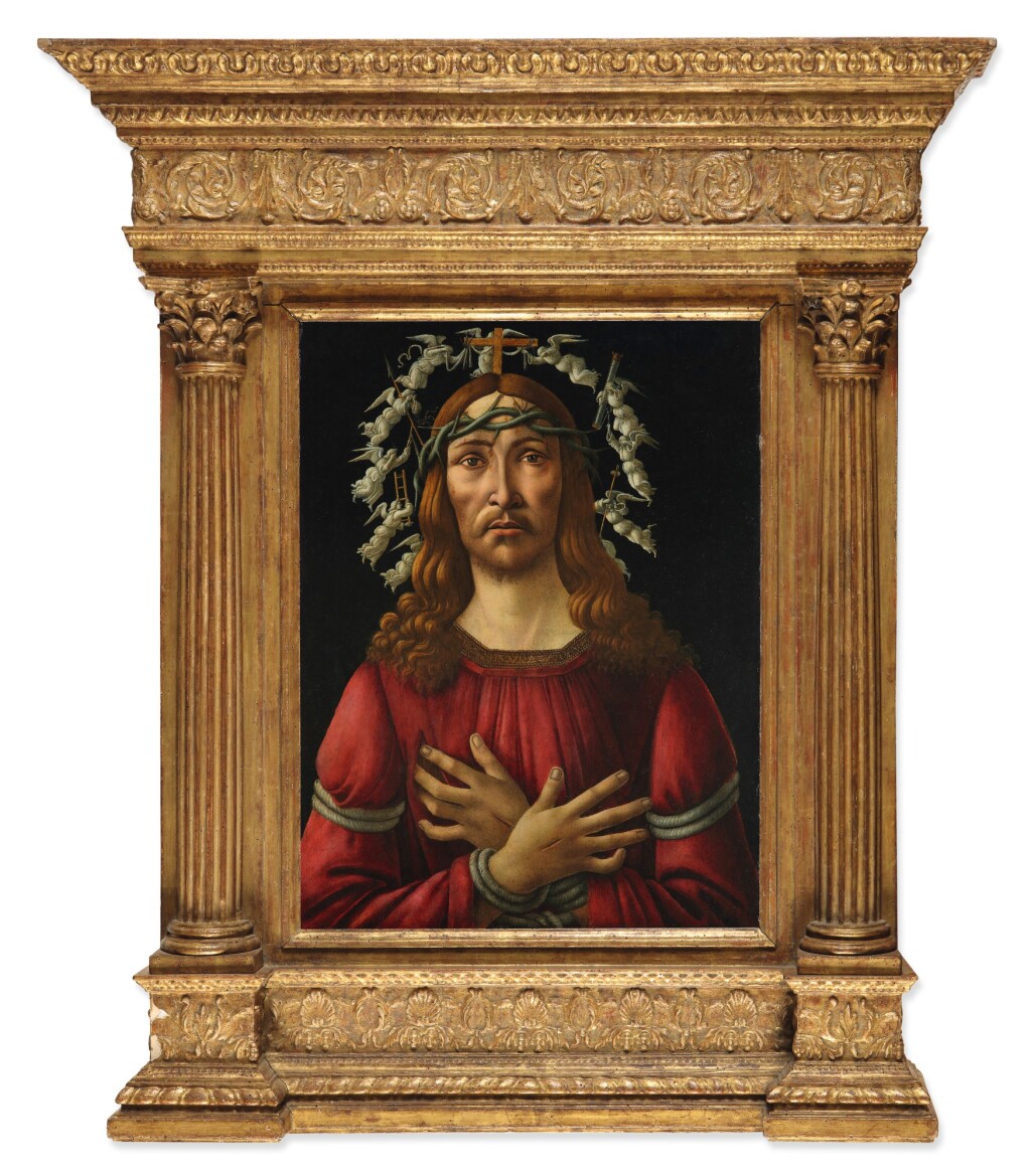 Alessandro di Mariano Filipepi zv. Sandro Botticelli: Bolestný Kristus, 1500-1510, tempera a olej na dřevě, 69 x 51,4 cm, odhadovaná cena: nad 40 000 000 USD (860 000 000 Kč), 27. 1. 2021 Sotheby´s New York
