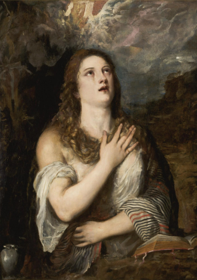 Tiziano Vecellio, zv. Tizian: Kající se Máří Magdaléna, olej na desce, 110,5 x 78,5 cm, Sotheby's New York, 24. ledna 2008, cena:  4 521 000 USD (3 095 980 EUR)