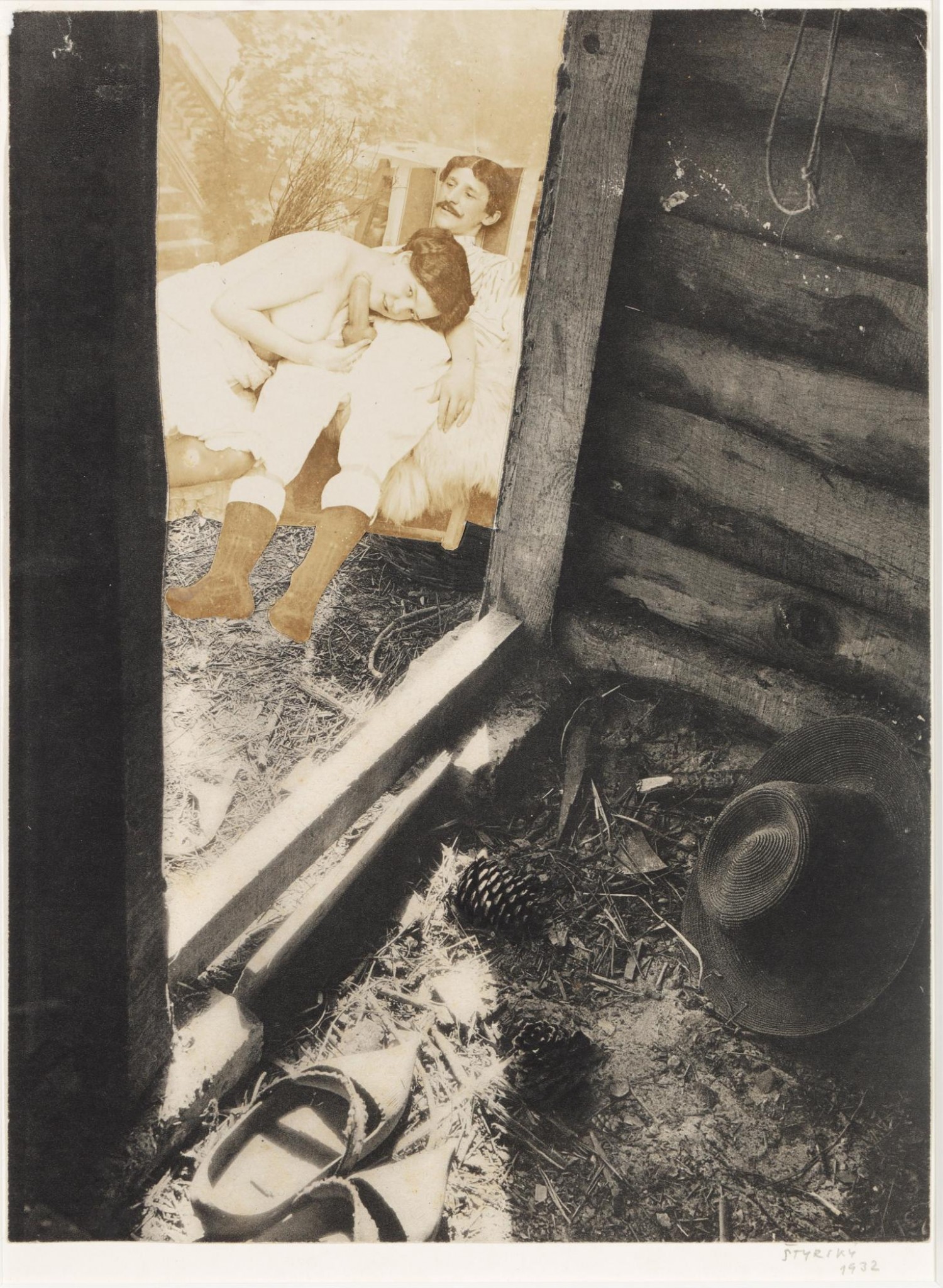 Jindřich Štyrský: Neděle na předměstí, 1932, koláž na papíře, 24 x 17,8 cm,  vyvolávací cena: 1 000 000 Kč (+ provize 21%) Adolf Loos Apartment and Gallery 8. 5. 2022