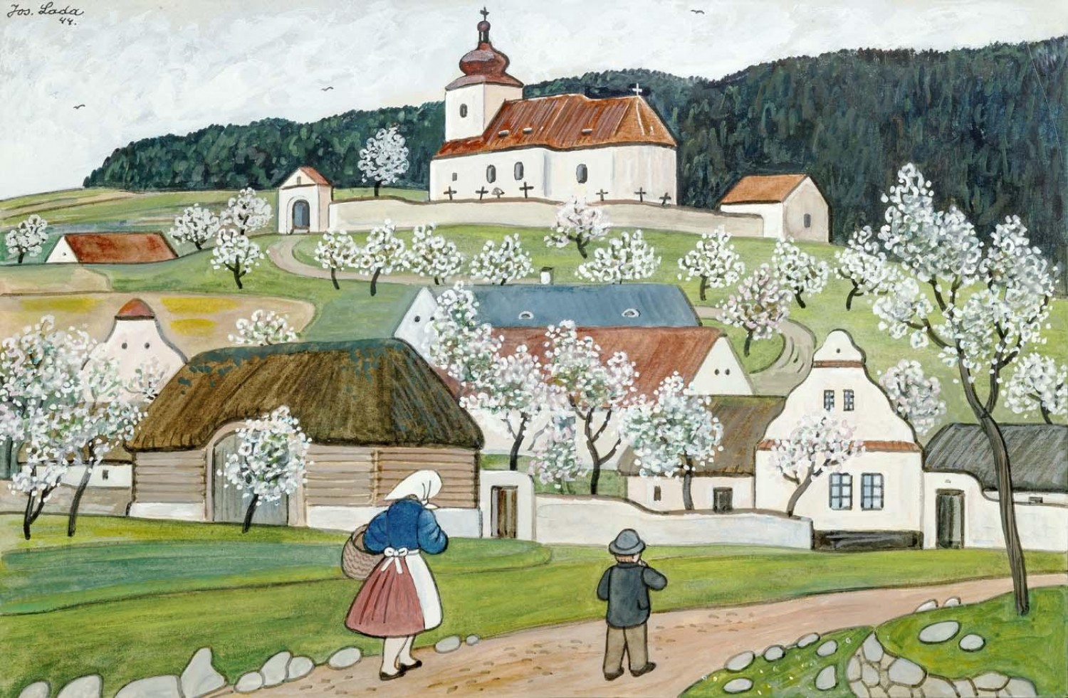 Josef Lada: Jaro, 1944 kvaš na kartonu, 25 x 39 cm Galerie Kodl, 29. 5. 2022 cena: 4 920 000 Kč