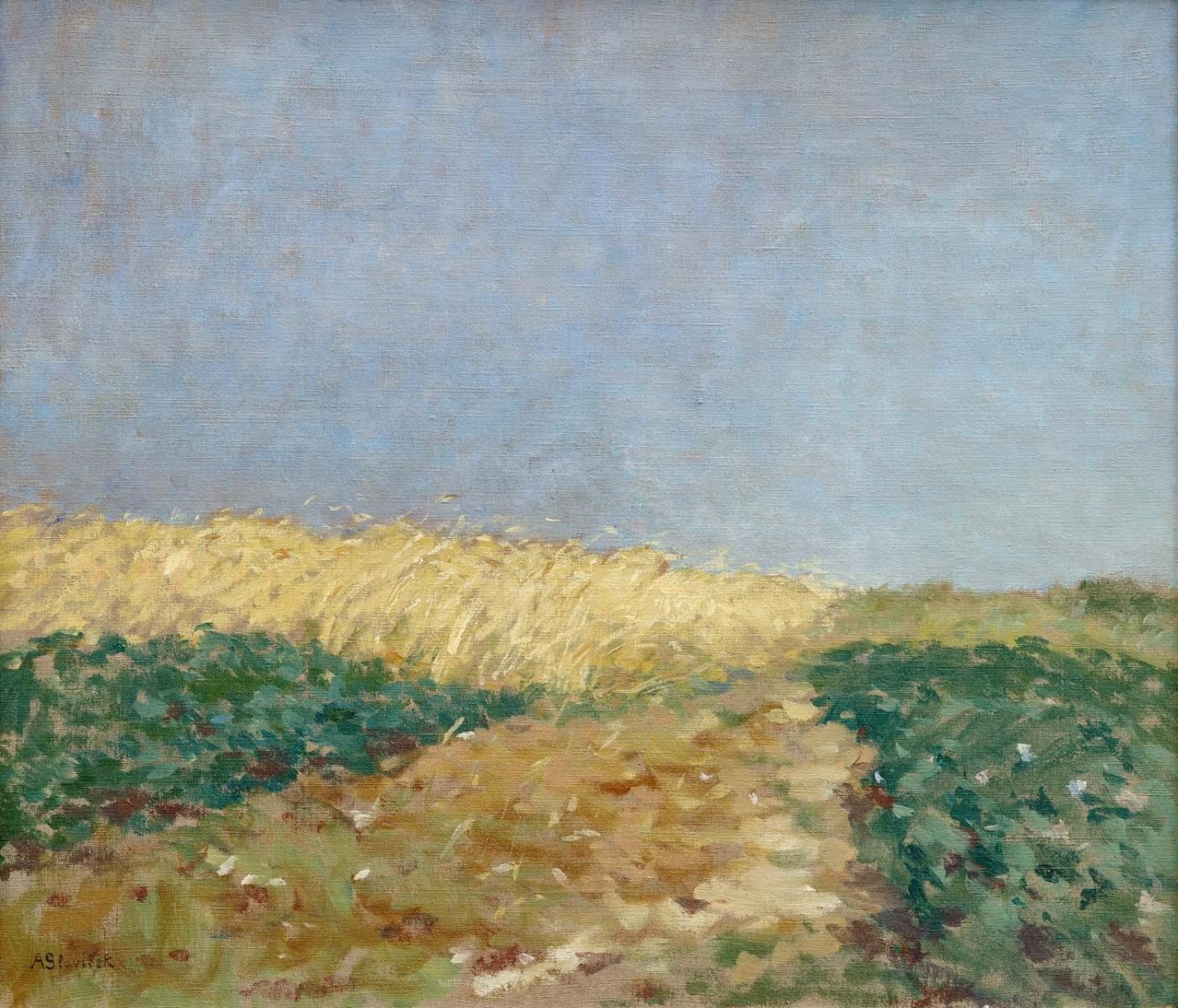 5-6/ Antonín Slavíček: Obilí, 1909, olej na plátně, 44 x 51 cm, Galerie Kodl 29.5.2022,  cena: 2 520 000 Kč