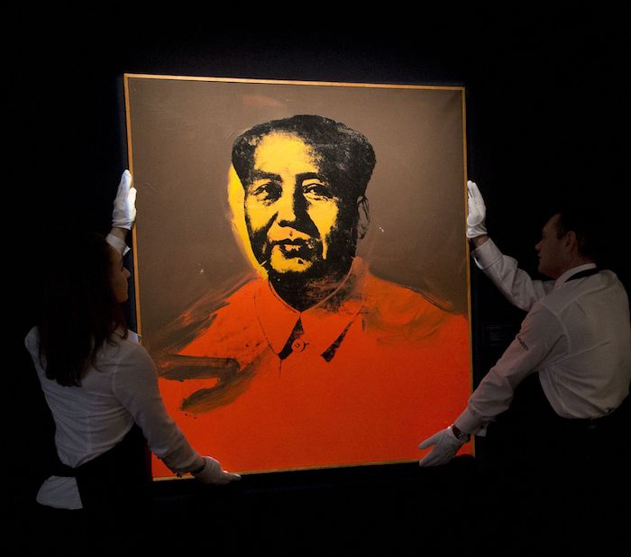 Andy Warhol:  Mao/ 1973 / olej na plátně / 127 x 106,6 cm / vydraženo za 7 586 500 GBP