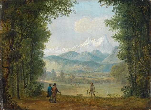 August Bedřich Piepenhagen: Poutníci / 1820 / č. kat. 114, olej na plátně / 32 x 45 cm / odhad 7 – 10 000 EUR, Dorotheum Vídeň 8. 4. 2014
