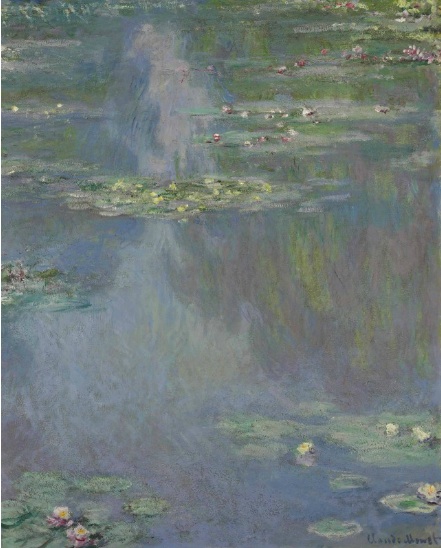 Claude Monet: Nymphéas / 1907 / 100,1 x 81,2 cm / předaukční odhad: 25 – 35 000 000 USD / Christie´s