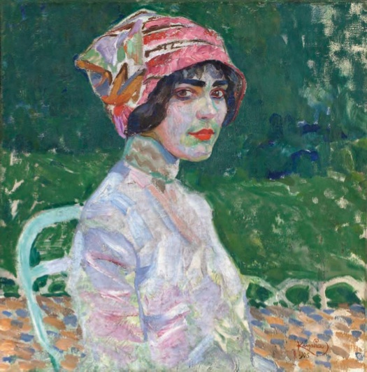 František Kupka: Růžový klobouk / 1906