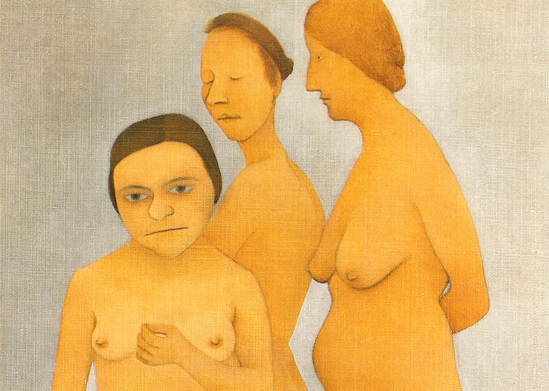 Vlasta Vostřebová Fischerová: Ženy v lázních - detail / kol. 1925 / olej na plátně / 48,5 x 58,5 cm / sbírka Galerie výtvarného umění v Chebu