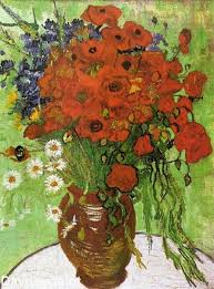 Vincent van Gogh: Zátiší vázy s máky a sedmikráskami / 1890 / olej na plátně / 66 x 51 cm / odhad: $30-50 mil / Sotheby’s 4. 11. 2014