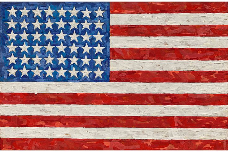 Jasper Johns: Flag / 1983 / komb. technika na plátně / 30 x 44 cm / Sotheby’s 11. 11. 2014 / 36 005 000 USD