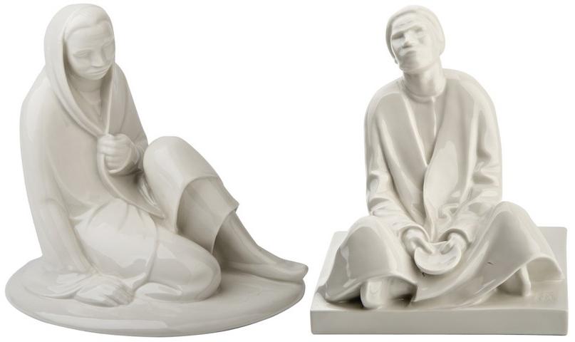Ernst Barlach: Žebrák / 1. třetina 20. století / porcelán / výška 25 cm Ernst Barlach: Sedící dívka / 1. třetina 20. století / porcelán / výška 25 cm