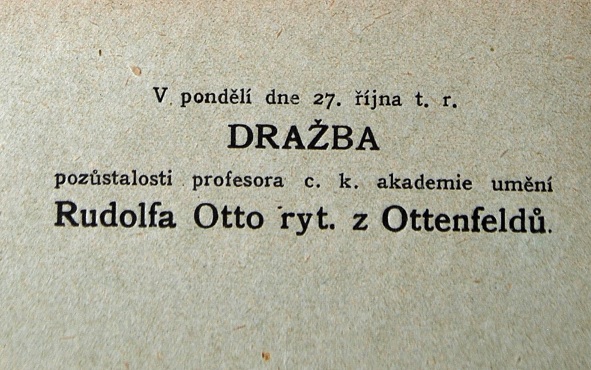 Pozvánka na V. aukci Krasoumné jednoty v r. 1913