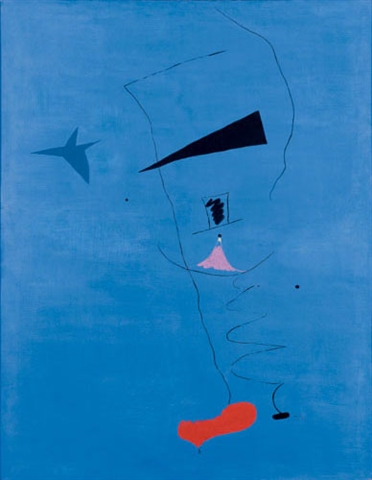 Joan Miró / Peinture (étoile bleue) / 1927 / olej na plátně / 115,5 x 89 cm