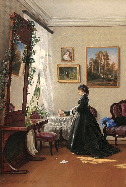 Ivana Ivanoviče Šiškina: Před zrcadlem (1870)