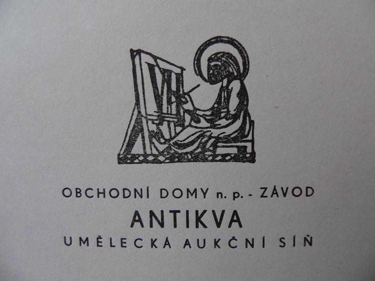 značka státního podniku Antikva, počátek 50. let