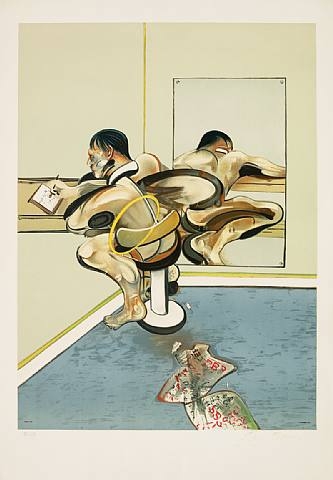 Francis Bacon: Figure Writing Reflected in Mirror / 1976