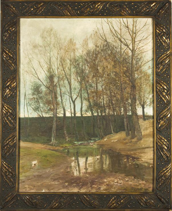Otakar Lebeda, Hráz Okořského rybníka, 1895
