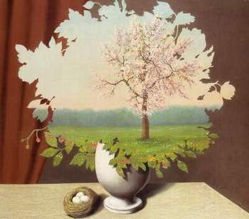 René Magritte: Le plagiat (Plagiát) / 1940 / olej na plátně / 54 x 65 cm odhad: 2 – 3 mil. liber