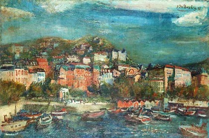 Riko (Emrich) Mikeska: Jihofrancouzské město / 1931 / olej na plátně